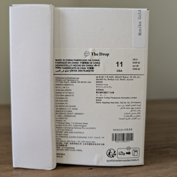 The Drop Monika Gold Faux Leather Sandals - Picture 2 of 10